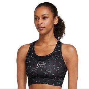 Nike black floral sports bra size small NWT
